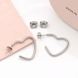 Silver Heart-Shaped Earrings
